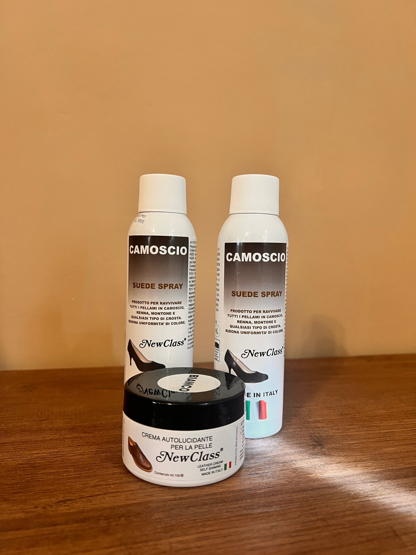 Set 2 camoscio, pelle bianca