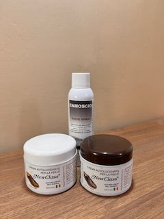 Set camoscio, pelle neutra, pelle testa di moro
